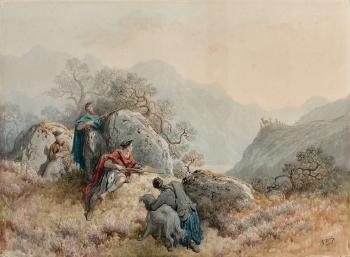 Chasse Au Cerf à L'approche Dans Les Highlands, Ecosse by 
																			Gustave Dore